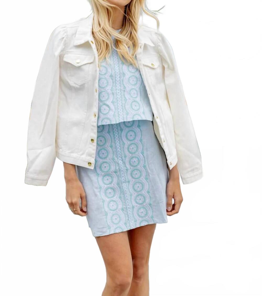 NEW SAIL TO SABLE nantucket embroidered top and skirt set in blue - Picture 3 of 4